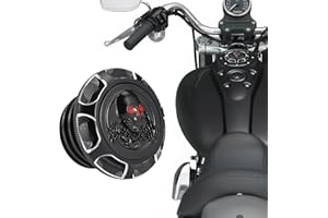 BRZOXIN Fuel Gas Tank Cap Cover CNC Aluminum for Harley Touring Road King Softail Dyna Sportster XL 1200 883 X48 Right-hand Thread 3D Skeleton (Black)