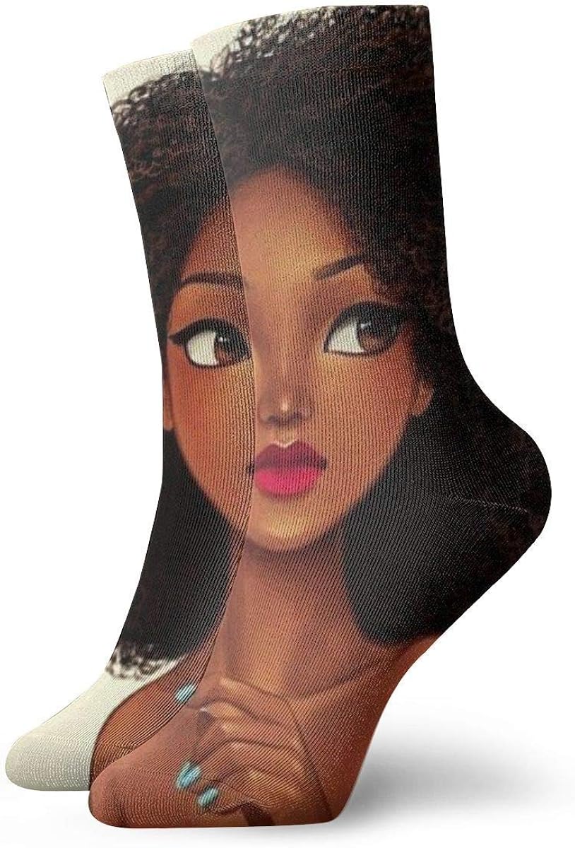 Unisex Crew Socks African American Black Girl Athletic Casual Sock