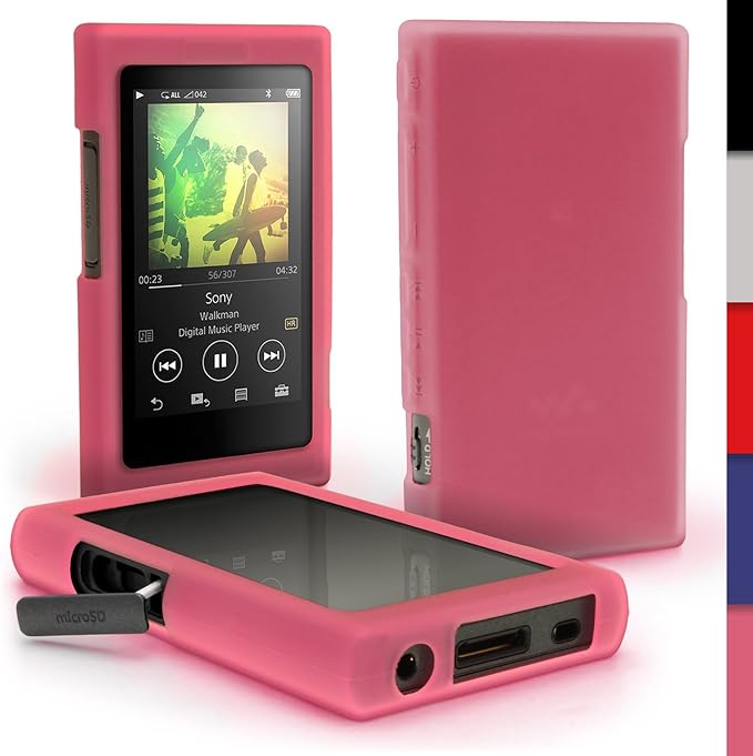 iGadgitz Pink Silicone Skin Case Cover for Sony Walkman NW