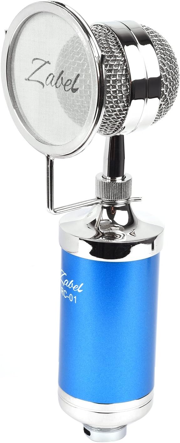 Zabel Condenser Microphone with Shock Mount and Pop Filter - Blue