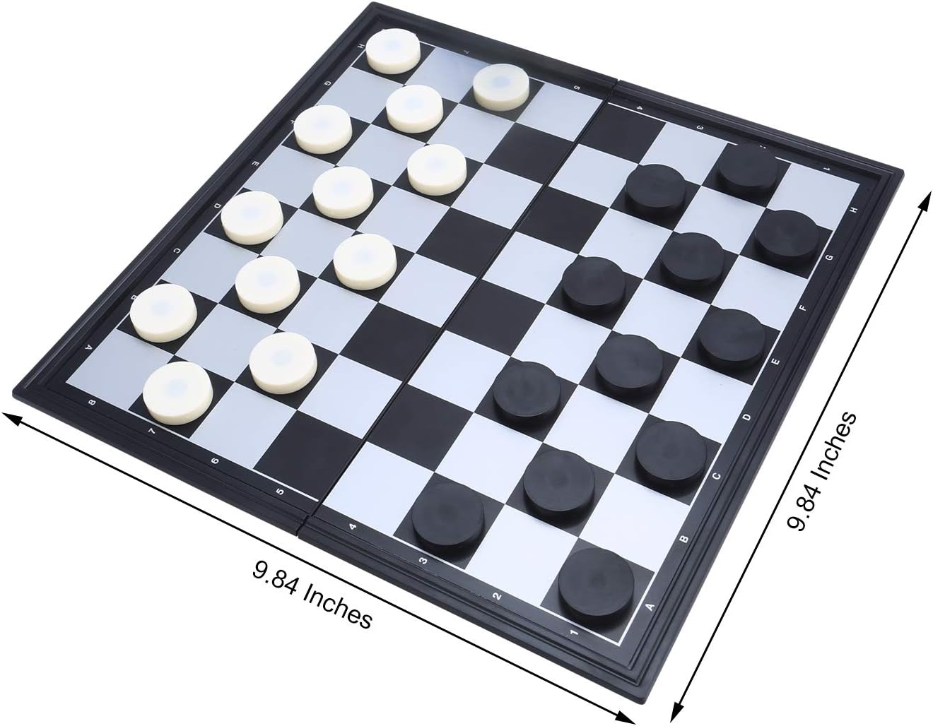 OkidSTEM Magnetic Travel Checkers Board Game Set with Folding Board Family Educational Toys for Kids and Adults - Image 3