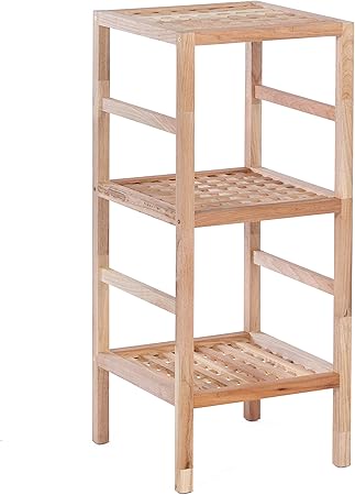 Regal Standregal Hochregal 85 Cm Aus Walnuss Massivholz Fur Bad Wohnzimmer Sauna Flur Diele Kuche Buro Und Kinderzimmer Amazon De Kuche Haushalt