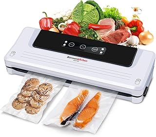 Bonsenkitchen Vakuumiergerät, Vakuumierer Folienschweißgerät für Sous Vide Kochen und Lebensmittel Bleiben bis zu 8x Länger Frisch | Trocken und Feucht Modi | Vakuumbeutel Inklusive (Weiß, VS3750)