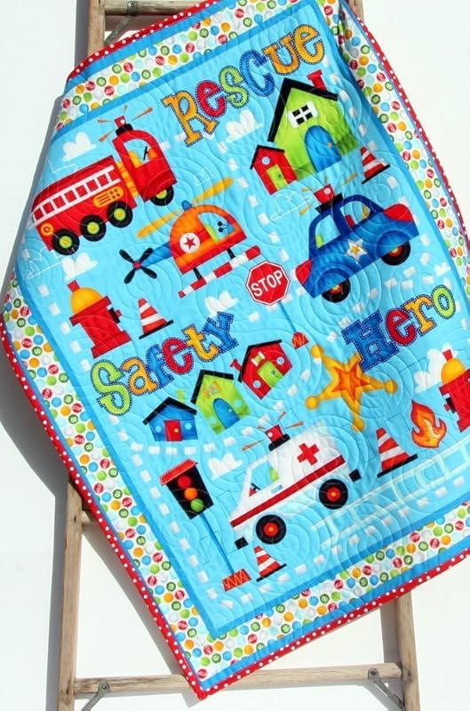 Amazon Com Boy Quilt Baby Boy Bedding Fire Trucks Police First Responders Firefighters Ems Rescue Handmade Crib Quilt Handmade