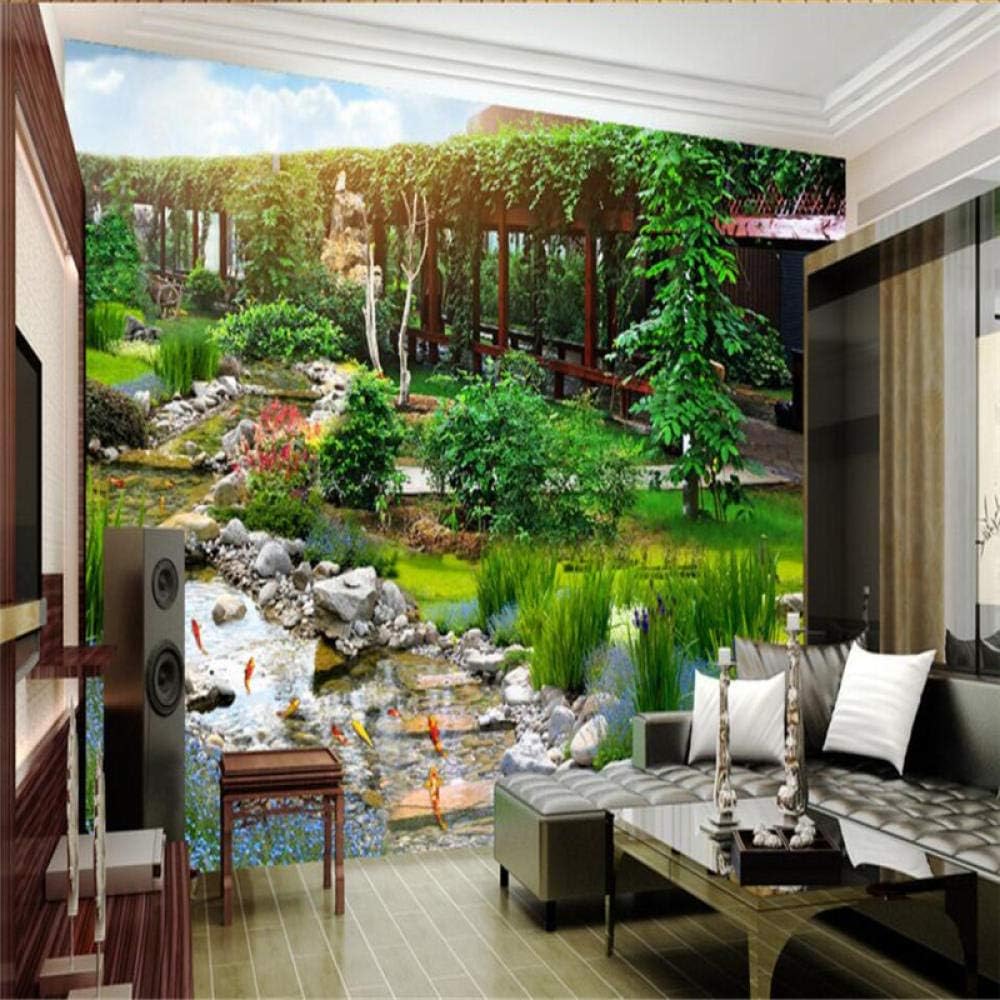 ZJfong Papel tapiz Jardín parque 3D paisaje fondo pintura fresco sofá