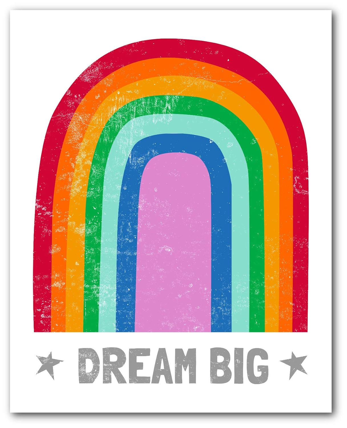 Dream Big Rainbow Print Scandinavian Nursery Art 8 X 10 Inches