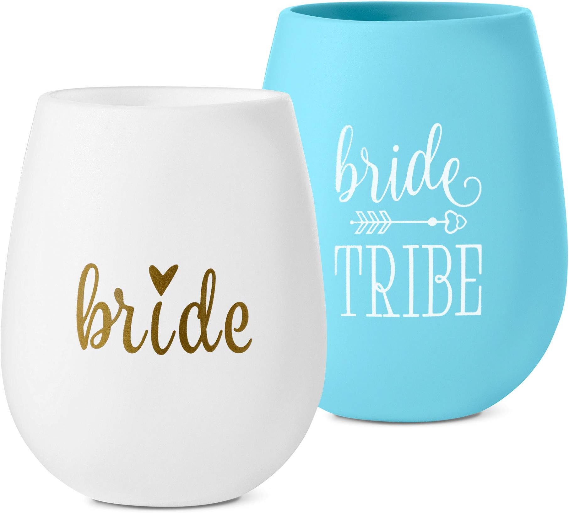10 piece set of Bride Tribe and Bride Turquoise Silicone Cups, Perfect for Bachelorette Parties, Weddings, and Bridal Showers