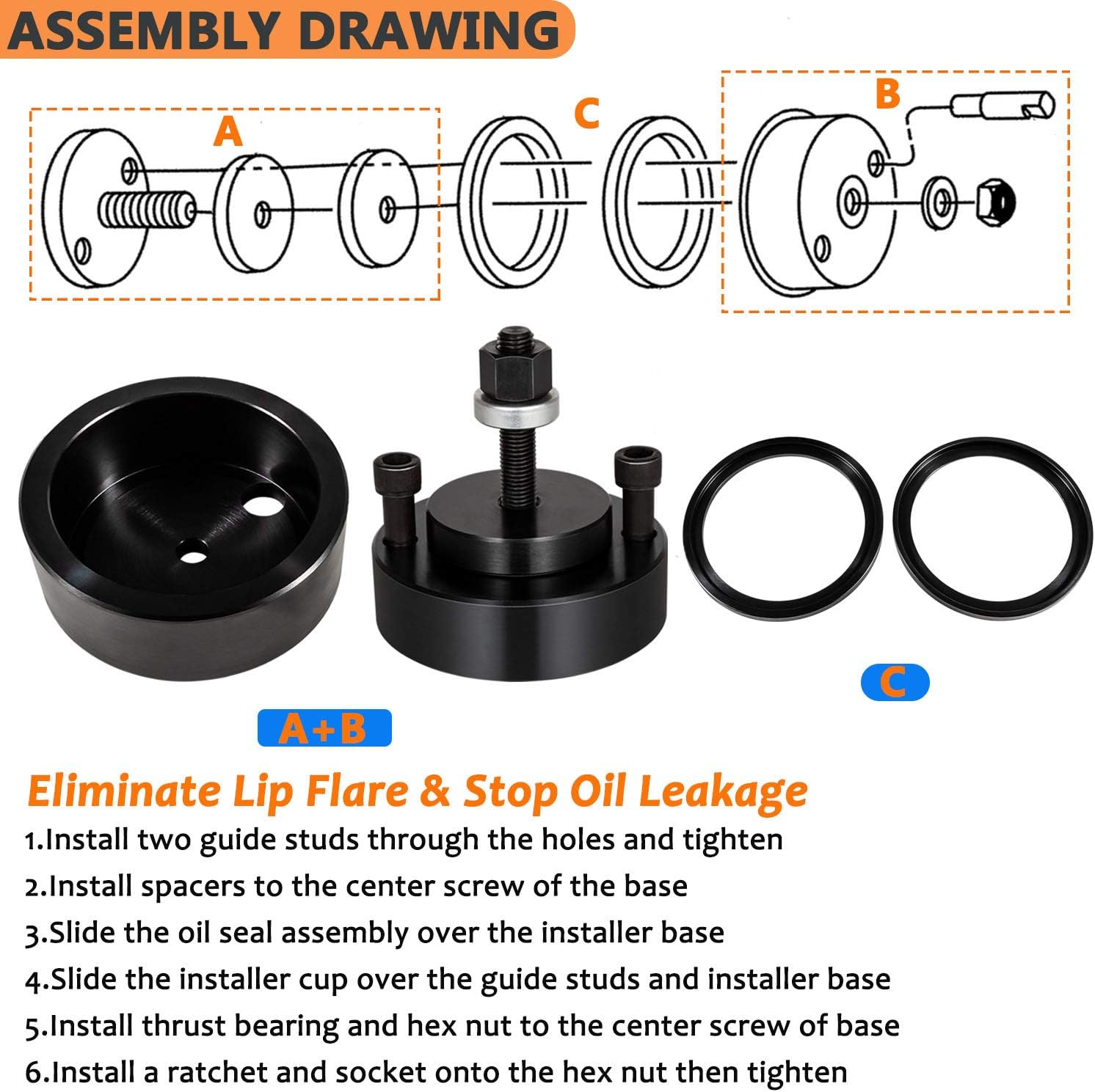 Bonbo J B Front Rear Crankshaft Seal And Wear Sleeve Installer For Detroit Diesel Series 60 Two Cycle 92 Engines