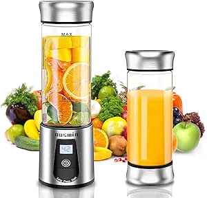 OUSMIN Batidora portátil, mini licuadora personal de 450 ml ...
