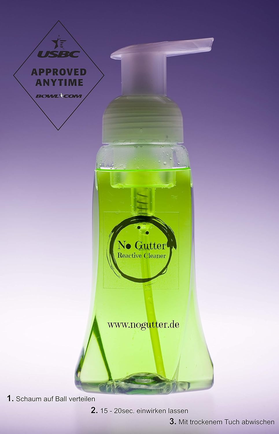 Bowling Ball Cleaner No Gutter Reactive Cleaner, Green, 250 ml (Pack of 1)