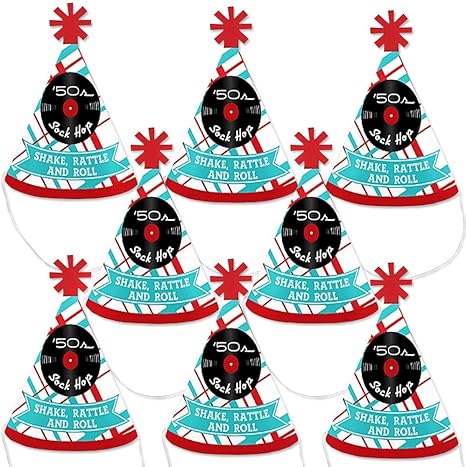 Amazon Com Big Dot Of Happiness 50 S Sock Hop Mini Cone 1950s