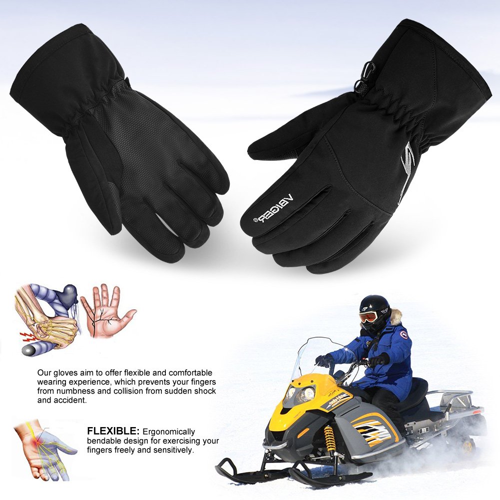 Vbiger Winter Ski Gloves Waterproof Outdoors Sports Gloves Warm Snow Gloves for Men Women
