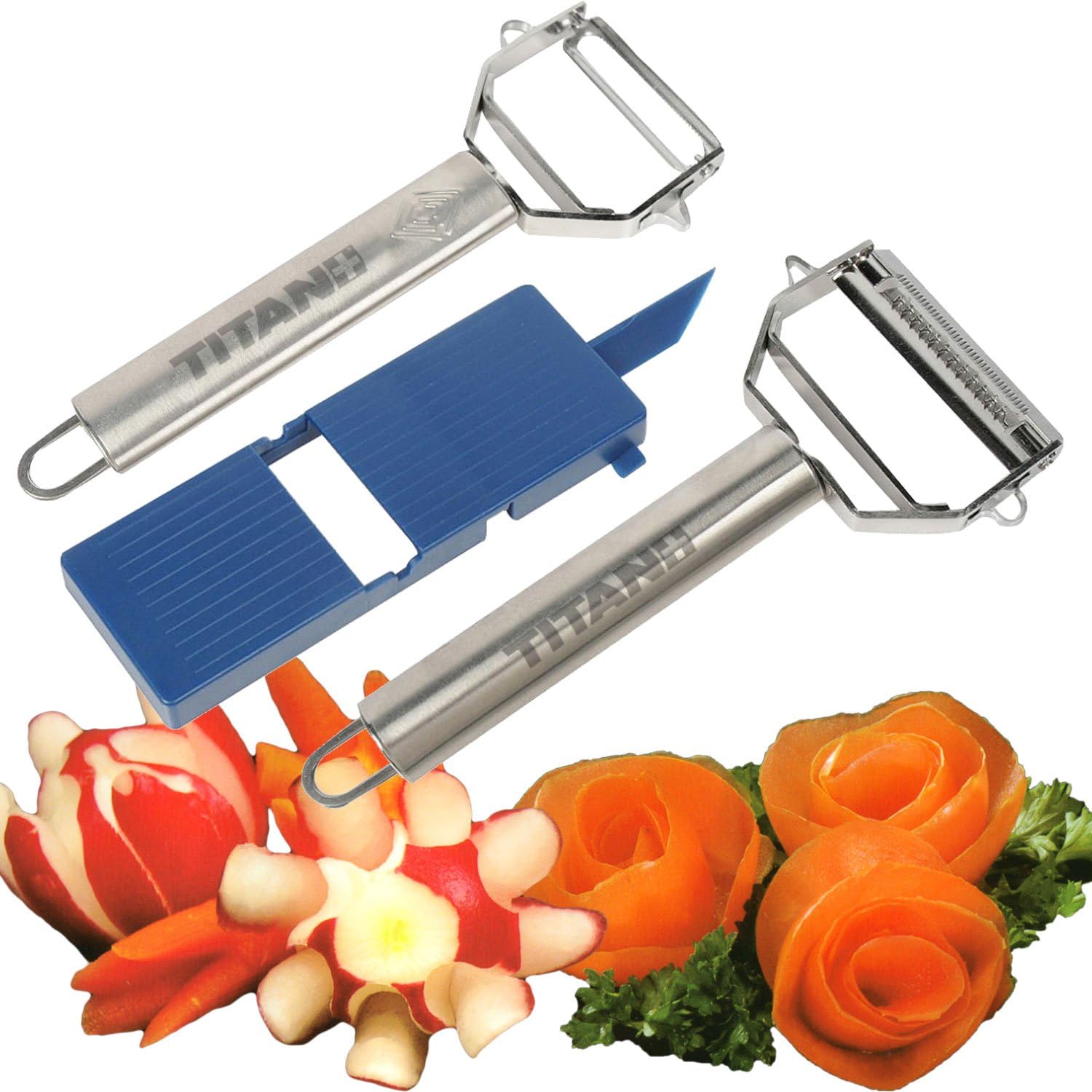WOSHERD Titan Peeler Plus Julienne Ferramenta e tábua de fatiar
