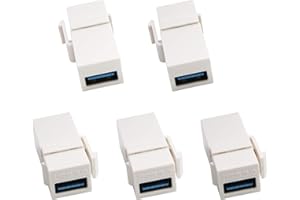 AAOTOKK USB 3.0 A Keystone Adapter Female to Female USB 3.0 A Keystone Jack Insert Socket Coupler Adapter for Wall Plate Outl