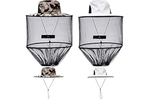 Drasry Mosquito Head Net Hat Fishing Hat Sun Hat Hunting Fisherman Hat with Mesh Hiking Gardening Hat