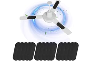 LBLVBNEWD 15 Pack Ceiling Fan Filters for Blades, Air Fan Filters for Ceiling Fan Blades with Activated Charcoal for Common Household Contaminants, Unscented Coconut Carbon Universal Ceiling Fan Air Purifiers