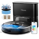 Tikom Robot Vacuum and Mop, Robotic Vacuum Cleaner with Self-Emptying Base | 6000Pa, 90 Days Capacity, LiDAR Navigation, Home Mapping, Ideal for Pet Hair, Hard Floors, Carpet (L8000 Plus)