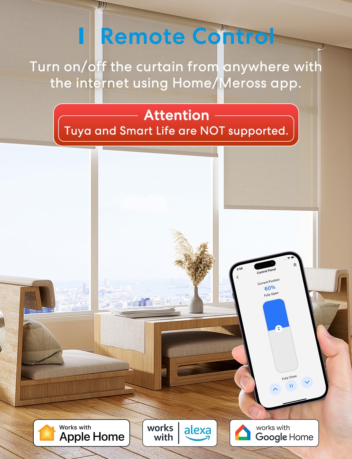 Meross Matter Wlan Rolladenschalter Smart (NEUTRALKABEL ERFORDERLICH), kompatibel mit Apple HomeKit, Alexa, Google Home und Home Assistant, Smart Home Rolladensteuerung für Jalousien, 4 Stück 7