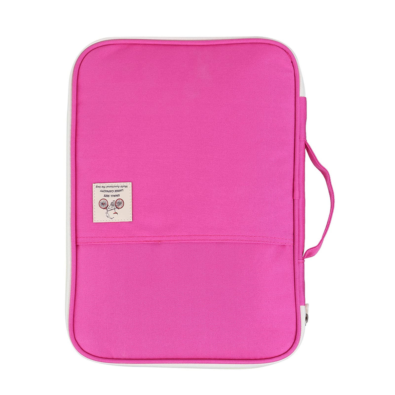 5Colors Functional A4 Document Bags File Folder Portfolio Organizer Computer Notebook Zippered Case(Rose red)