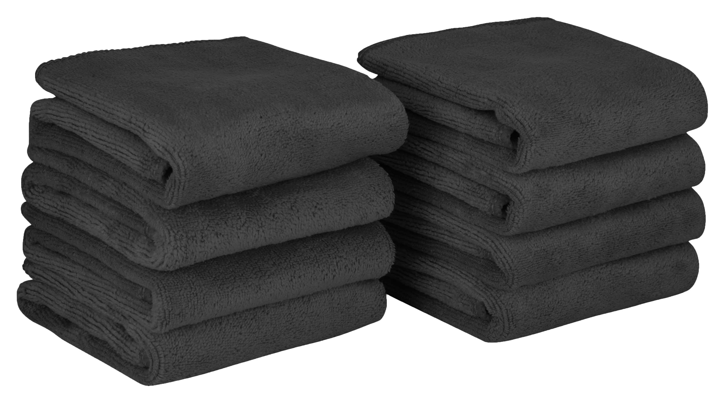 BW&HM Microfibre Face Cloths Makeup Remover Cloths Face Drying cloths Wash Towels Facial Cleansing Towels Super Soft 30cm x 30cm 8 Pack Black โ image 1