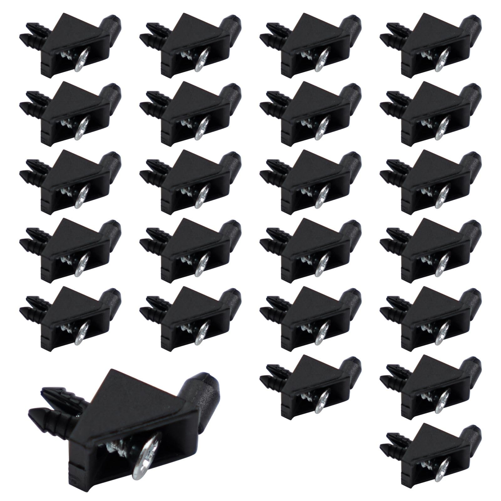 Floor Support 139199 Suitable as a Replacement Part for IKEA PAX Shelf Brackets, KOMPLEMENT Floor Holder, Black (Pack of 24)