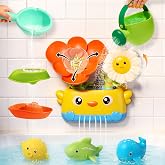 Toddler Bath Toys | Safe &amp; Fun Mold Free Baby Bath Toys | Interactive Bath Toys with Blooming Flower with Watering Can Bathtub Water Toys for 18 Months+ Great for Girls Shower Gifts
