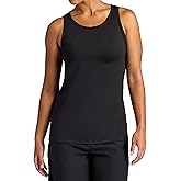 Gaiam Womens Relax Crewneck Tank Top, Relaxed Fit, Stretch Midweight Material