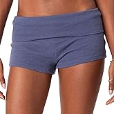 KMBANGI Womens Fold Over Shorts Elastic Waist Y2k Lounge Shorts Foldover Cute Pajama Micro Bottoms Mini Shorts Sleepwear