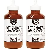 Lillie's Q - Hot Smoky BBQ Sauce, Gluten-Free, Non-GMO, No Preservatives, Gourmet Spicy BBQ Flavor (15.4 oz, 2-pack)