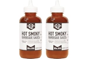 Lillie's Q - Hot Smoky BBQ Sauce, Gluten-Free, Non-GMO, No Preservatives, Gourmet Spicy BBQ Flavor (15.4 oz, 2-pack)