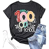 100 Days of School Shirt Women Funny Teacher Graphic Short Sleeve Tee 100 Days School Celebration Shirt Tops