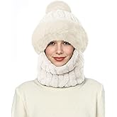 Hat and Scarf Set for Women - One Piece Hat Beanie Winter Face Mask for Women/Men, Warmer Beanie Neck Scarf Ski Snow Hats