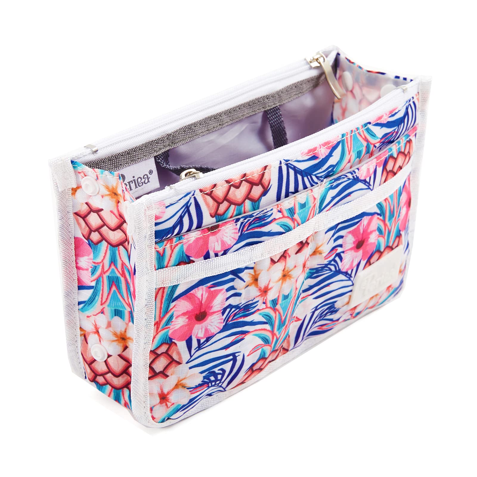 Periea 'Signature' Luxury Handbag Organiser Insert - 3 Sizes - (White Pineapple, Small)