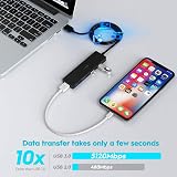 Aceele USB Hub 3.0 Splitter 4 Port Long 4ft Cable Multiport Expander PC Laptop view 5
