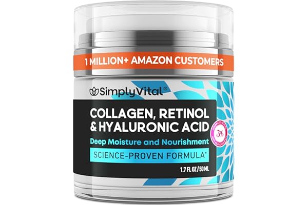 Anti-Aging Face Moisturizer with Retinol, Collagen & Hyaluronic Acid - Moisturizer Face Cream for Women & Men - Visibly Firming & Hydrating Neck Cream - Day & Night Skin Care - 1.7 fl oz