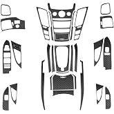 Real Carbon Fiber Trim for Cadillac CTS Accessories | for 2008 2009 2010 2011 2012 2013 Full Set Air Outlets Central Console Dashboard Sticker Interior Thick Overlay Decal