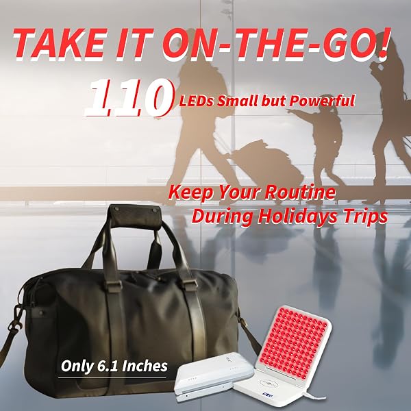 MICROENE RED LIGHT THERAPY LAMP, 110 TRI-CHIP LEDS, FOLDABLE PORTABLE TABLE LAMP, 660NM RED & 850NM NEAR INFRARED (NIR), TIMER, 110-240V, FACE & BODY