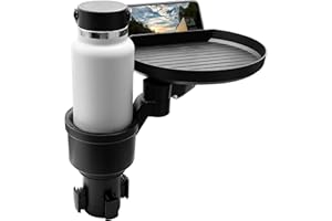 Macally Car Cup Holder Tray and Cup Holder Expander with Phone Slot - Enjoy Your Meal - 9" Car Food Tray Table and Drink Holder for Yeti, Hydroflask, etc.