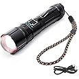 Rechargeable Flashlights High Lumens, Tactical Flash Light Portable, 160000 Lumens Super Bright Led Flashlight Waterproof with USB Cable, 5 Modes Zoomable Brightest Flashlights for Home/Outdoor