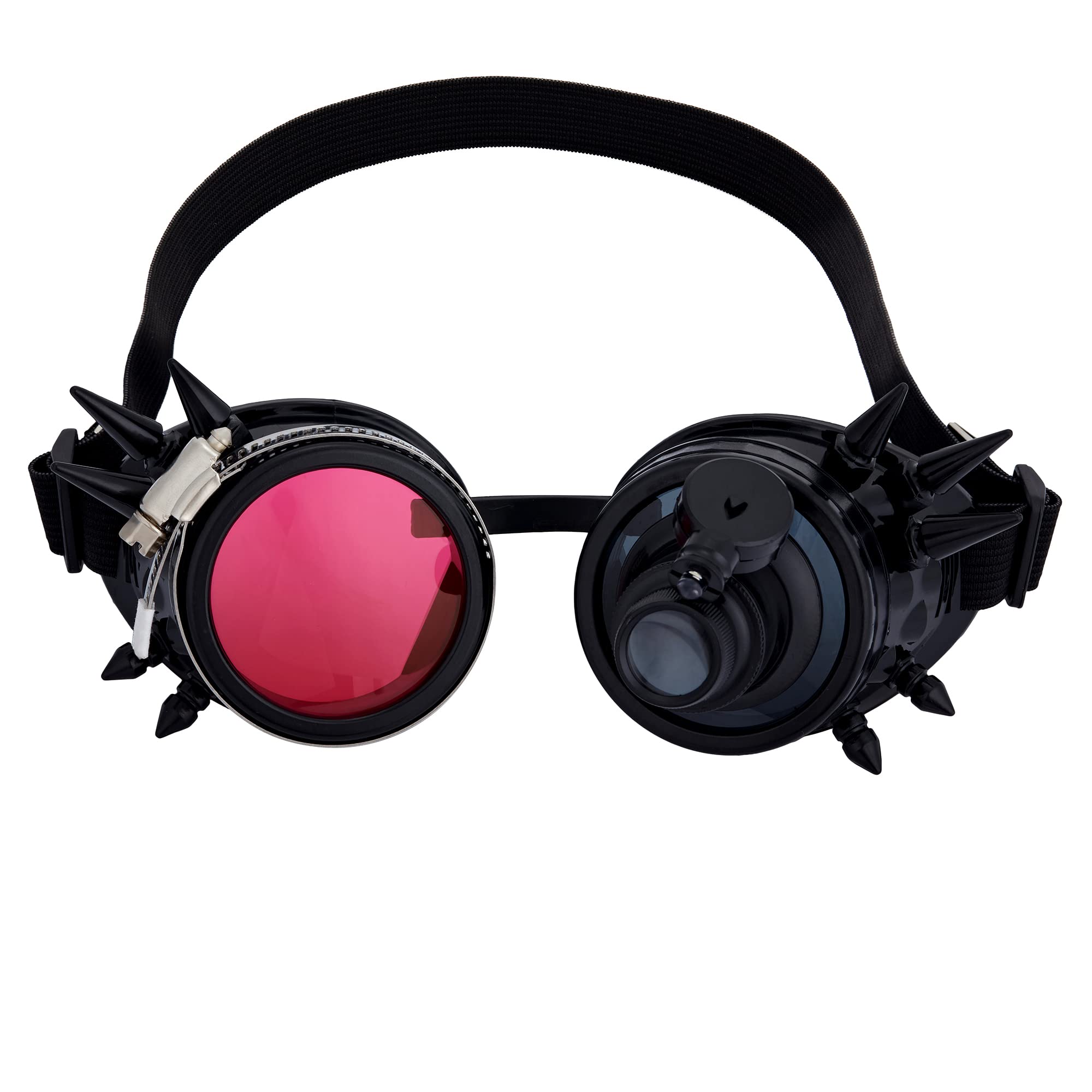 Steampunk Goggles Spiked Victorian Style Glasses Funky Festival Rave Goggles with Double Ocular Loupe