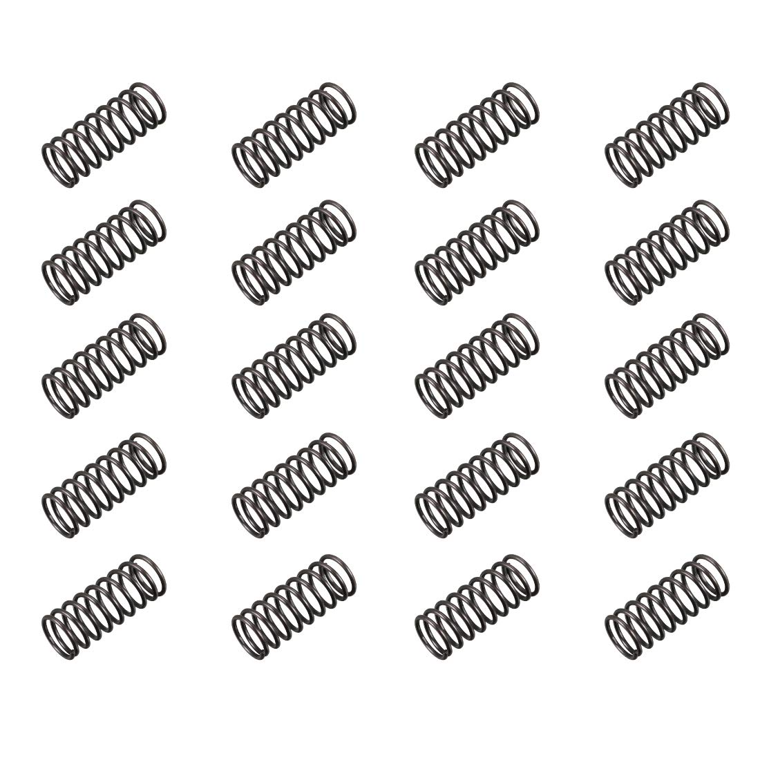 sourcingmap Compression Spring - 1.2mm Wire Dia , 12mm OD , 30mm Free Length Spring Steel Extension Spring,Black,20Pcs