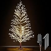Lituplife 6FT Lighted Birch Tree with 1300 LED Lights, Twinkle Light Brown Christmas Tree with Timer IP44 Waterproof for Indoor Outdoor Festival Wedding Party Christmas Decorations