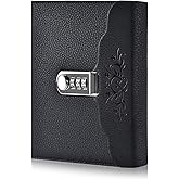 ARRLSDB Lock Diary Leather Journal Writing Notebook Planner Organizer Digital Password Notebook Locking Personal Diary (Black)