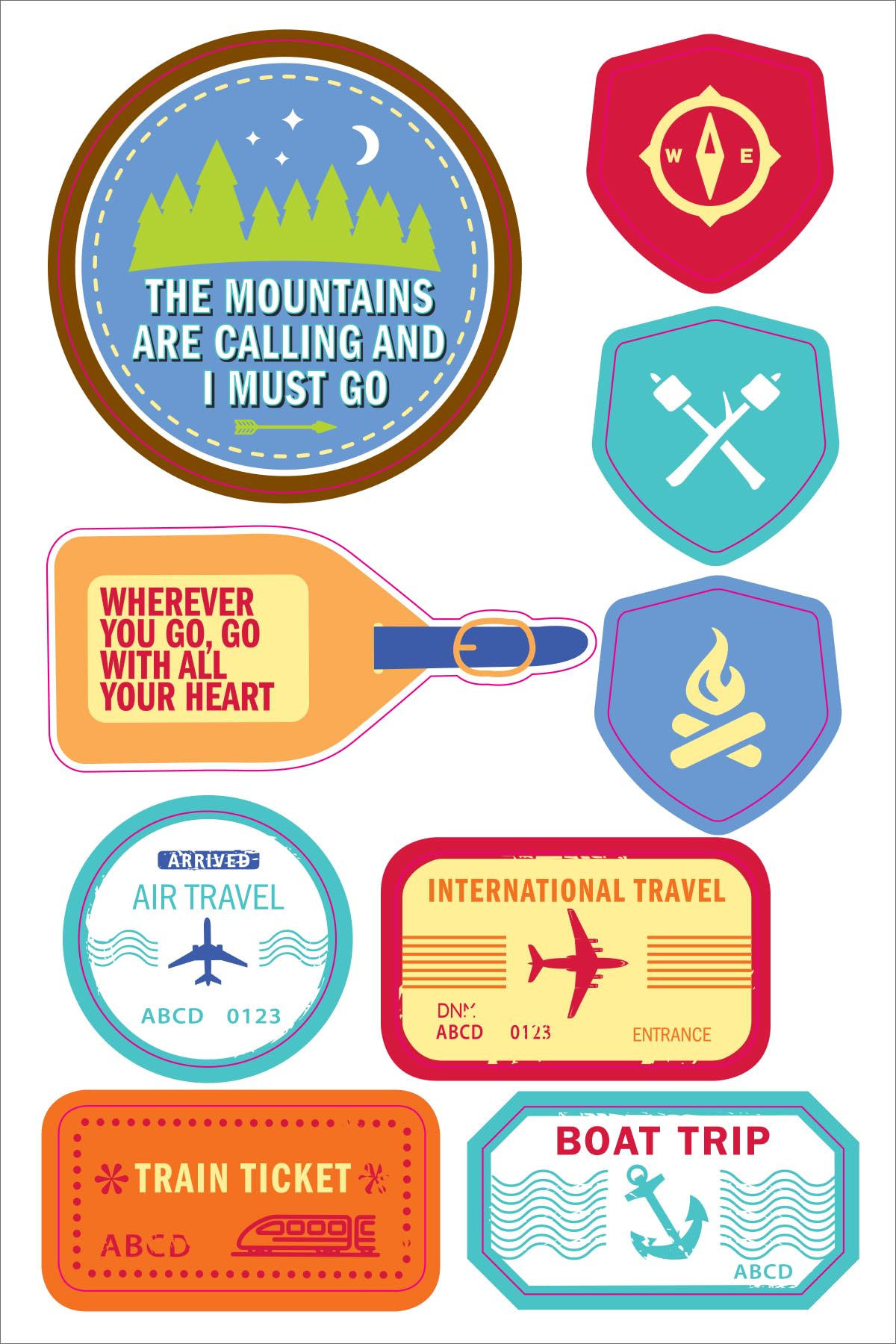 Essentials Travel Planner Stickers (set of 200+ stickers)
