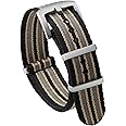 watchdives Nylon Watch Band 18mm 20mm 22mm Multicolor Replacement Watch Straps for Men Women (Black Yellow Gray, 18mm)