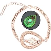 EEQQBZ Glow in The Dark Silver Teardrop shape bracelets,Fantasy Glowing Jewelry bracelets