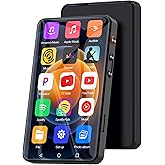 MYMAHDI 72GB MP3 Player with Bluetooth and WiFi, 4" HD Full Touch Screen Music Player with Spotify, Android Streaming MP3 MP4 Player for Kids with Amazon Music, YouTube, Pandora, Libby, Audible,Black