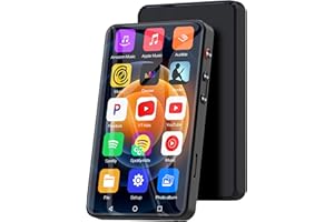 MYMAHDI 4" MP3 Player with Bluetooth and WiFi, Spotify MP4 Player with Speaker up to 1 TB,YT Music Full Touchscreen HiFi MP3 Player with YouTube, Pandora, YT Music, Android MP4 Music Player, Black