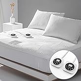 California King Size Electric Heated Mattress Pad - Bed Warmer with Memory & Preheat Functions, 12 Heat Settings Dual Control for 1-12 Hours Auto Off, Lighted Button