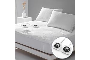 King Size Electric Heated Mattress Pad - Bed Warmer with Memory & Preheat Functions, 12 Heat Settings Dual Control for 1-12 H